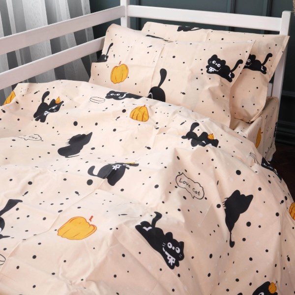 Фото - Комплект постельного белья MirSon Бязь Kids Time 17-0856 Pumpkitty 220х240 (2200011706405)